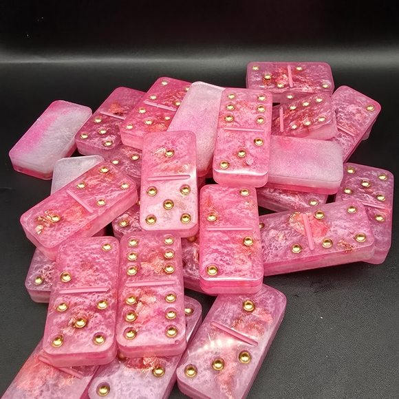 Pink and Gold Domino Set - Picture 3 of 3